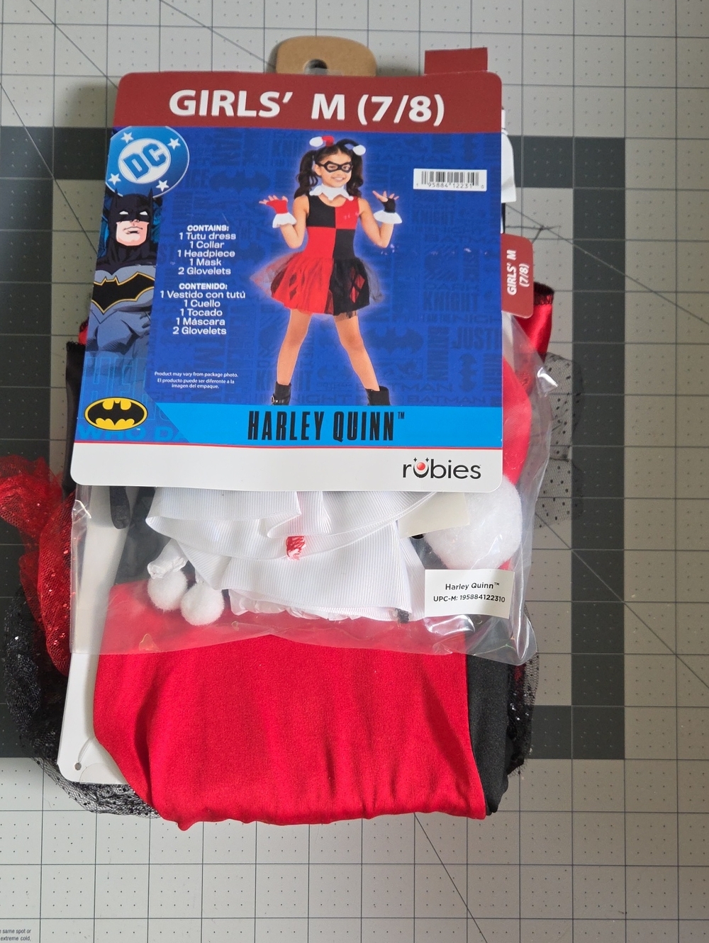 DC Comics Harley Quinn Girls Costume - Red, Black & White